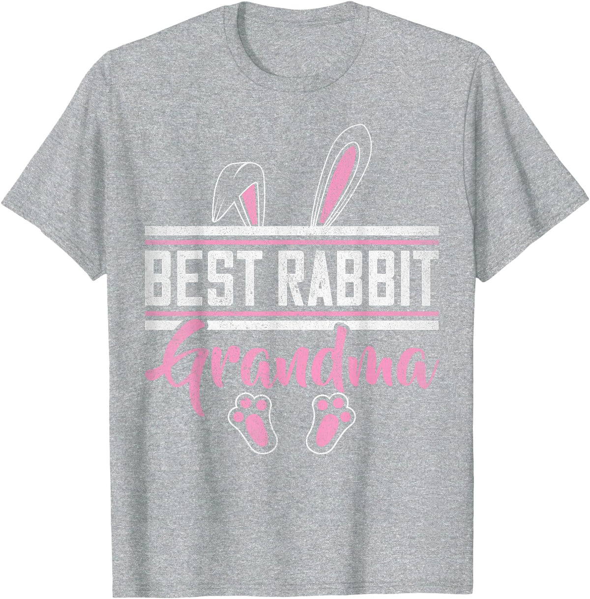 Best Rabbit Grandma Ever Bunny Grandma T-Shirt in Heather Grey