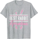 Best Rabbit Grandma Ever Bunny Grandma T-Shirt in Heather Grey