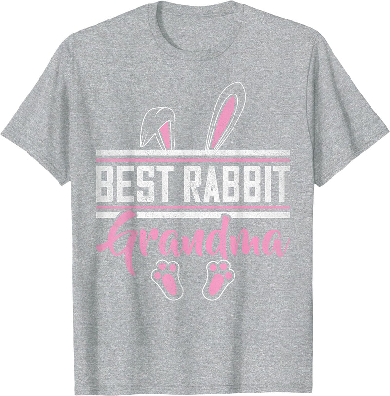 Best Rabbit Grandma Ever Bunny Grandma T-Shirt in Heather Grey