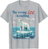 Funny Outfit Men Women 2026 The Wrong ICE is Melting Funny Polar Bear Abolish ICE T-Shirt - Heather Grey