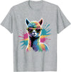 Funny Llama Lover Graphics Funny Llama Alpaca with Sunglasses Animal Graphic T-Shirt - Heather Grey