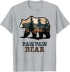 PawPaw Grandpa Fathers Day Birthday Christmas Gift PawPaw Bear Vintage Retro Funny Paw-Paw T-Shirt - Heather Grey