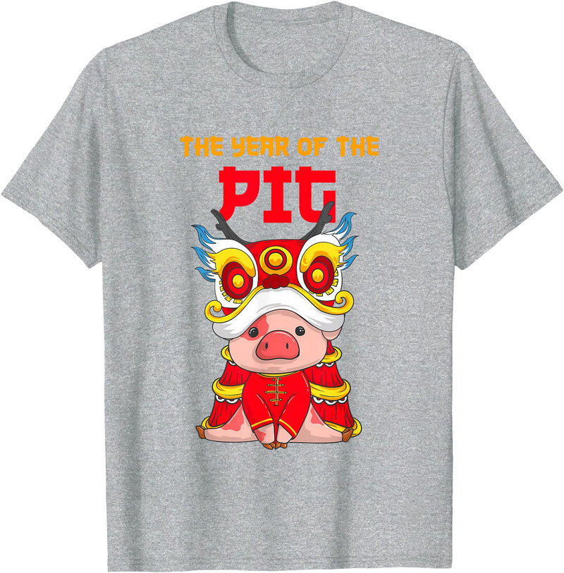 The Year Of The Pig 2031 Chinese Lunar New Year Year Of The Pig 2031 Chinese New Year Zodiac Sign Kids T-Shirt - Heather Grey