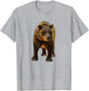 Bear Tees Grizzly Bear Vintage Graphic T-Shirt T-Shirt - Heather Grey
