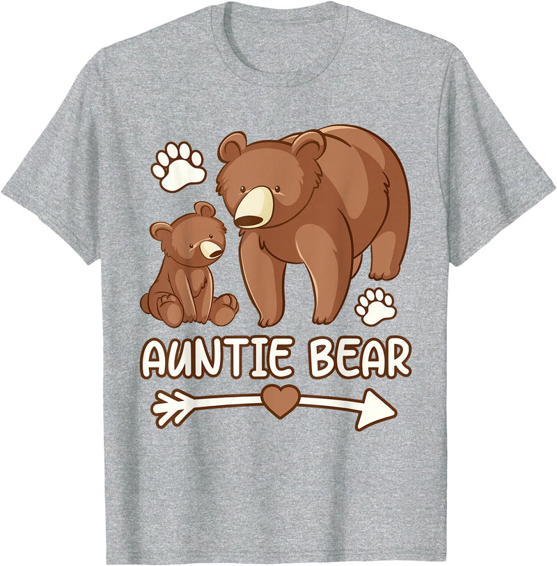 auntie bear tee shirt, aunt bear t-shirts womens Auntie bear tshirt, aunt bear t shirt for women T-Shirt - Heather Grey