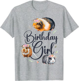 Cute Guinea Pig Lover HD0 Guinea Pig Birthday Girl T-Shirt - Heather Grey