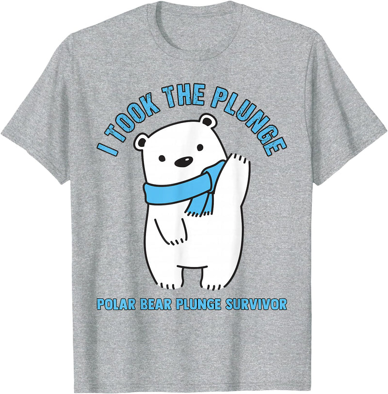 Polar Bear Plunge Survivor Polar Plunge Polar Bear I Took The Plunge Survivor T-Shirt - Heather Grey