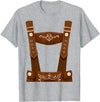 Bavarian Oktoberfest Halloween Costume Oktoberfest Costume Halloween Lederhosen T-Shirt - Heather Grey