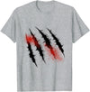 Funny Dinosaur Clothing Dinosaur T rex Claw Marks For Halloween Boys Men Kids T-Shirt - Heather Grey