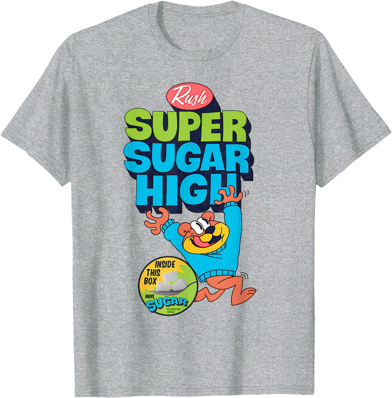 Mathiole Super Sugar Funny Cereal Box Sweet Tooth Bear Candy T-Shirt - Heather Grey