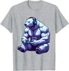 Funny Graphic Gamers tee Polar Bear Funny Video Games Polar Bear T-Shirt T-Shirt - Heather Grey