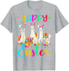Happy Easter Three Llama Wearing Bunny Ear Happy Easter Llama Lover Three Llama Wearing Bunny Ear T-Shirt - Heather Grey