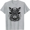 Fantasy Steampunk Rabbit Lover, Whimsical Bunny Animal T-Shirt in Heather Grey
