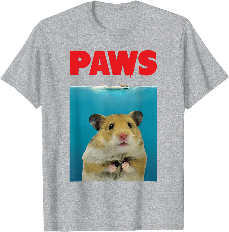 Paws Hamster Funny T-Shirt Parody | Hammy Lover Gifts T-Shirt - Heather Grey
