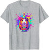 Cute Birthday Guinea Pig Rainbow Cake Party Hat Happy Birthday Guinea Pig Rainbow Cake Party Hat T-Shirt - Heather Grey