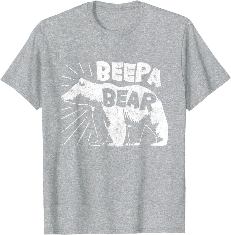 Mens Beepa Bear T-Shirt Father's Day Tee T-Shirt - Heather Grey