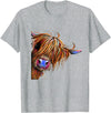SHiRLeY MacARTHuR HiGHLaND CoW PRiNT ANiMaL PRiNT ' SuGaR LuMP ' T-Shirt - Heather Grey