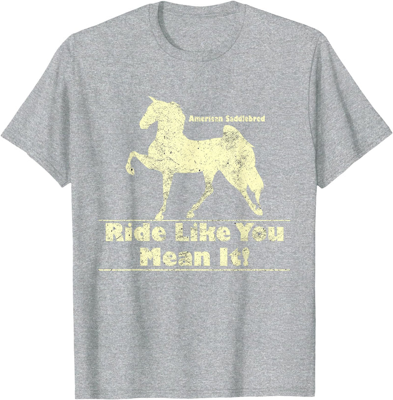Saddlebred Horse T-Shirts American Saddlebred Horse Training Gaited Horses Equitation T-Shirt - Heather Grey