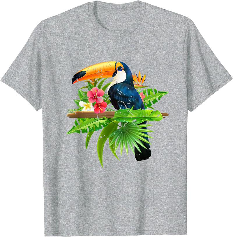 Toucan Bird Ornithologist Gift Idea Tropical Birds Exotic Summer Animal Toucan T-Shirt - Heather Grey