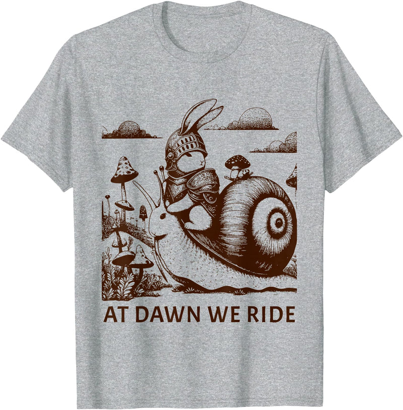 Medieval Bunny Rabbit Castlecore T-Shirt in Heather Grey
