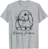 Bunny Mama Holland Lop Mom Cute Lop Rabbit Line Art T-Shirt in Heather Grey