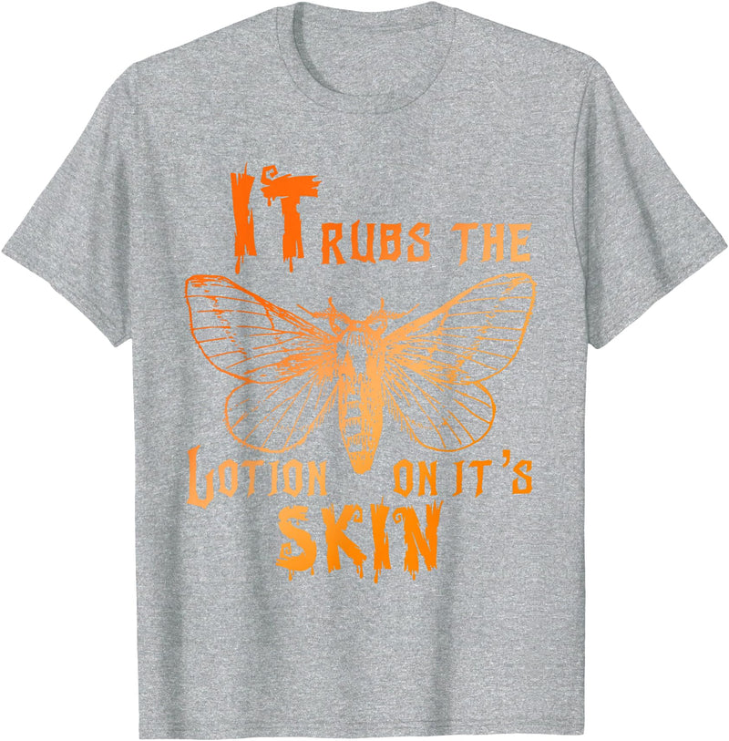 It Rubs The Lotion On It's Skin Funny Apparel T-Shirt - Heather Grey