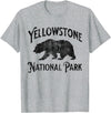 Yellowstone National Park Wyoming USA Outdoor Yellowstone National Park Bear Nature Hike Outdoors Vintage T-Shirt - Heather Grey