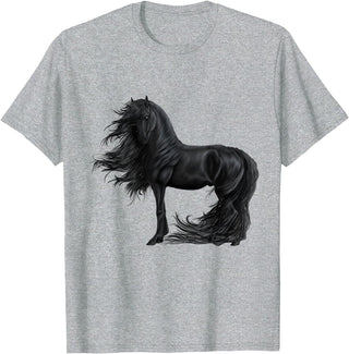 Pferdeliebhaber Geschenke Kunst Kollektion von Horse Painting Equestrian Friese Horse Rider Birthday T-Shirt - Heather Grey