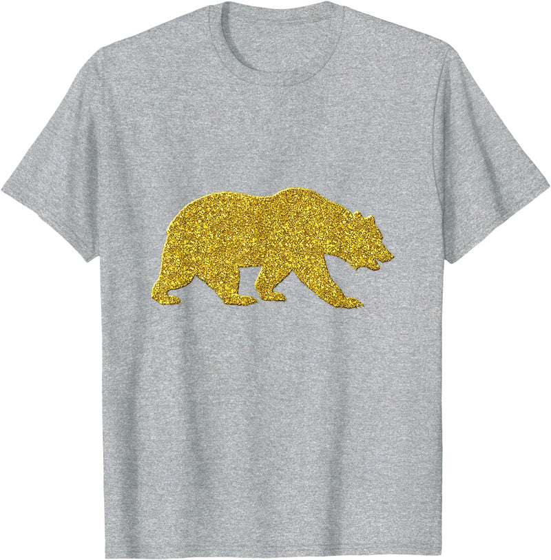 SunFrot Bear Vintage Golden Retro Animal Symbol T-Shirt - Heather Grey