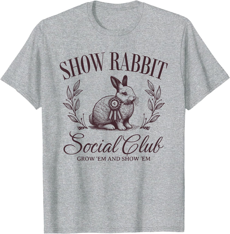 Show Rabbit Social Club Show Barn Mom Stock Show Agriculture T-Shirt in Heather Grey