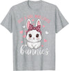Cute Bunny Rabbit Girls Kids Just a Girl Who Loves Bunnies T-Shirt in Heather Grey