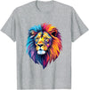 Cool Geometric Lion Colorful Geometric Lion | Lion Graphic for men, women, teens T-Shirt - Heather Grey