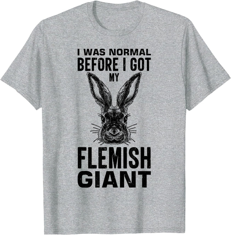 Flandrian Giant Rabbit T-Shirt in Heather Grey