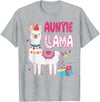 Family Matching Llama Birthday Party Supplies Auntie Llama Aunt Of The Birthday Boy Girl Llama Birthday T-Shirt - Heather Grey