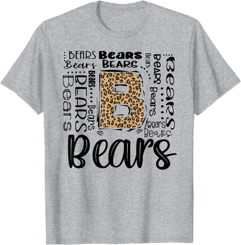 School & Teacher Apparel Teeready - Back To School Bears School Sports Fan Team Spirit Vintage T-Shirt - Heather Grey