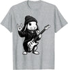 Cute Easter Bunny Rabbit Rock Guitar Music Player Animal T-Shirt in Heather Grey