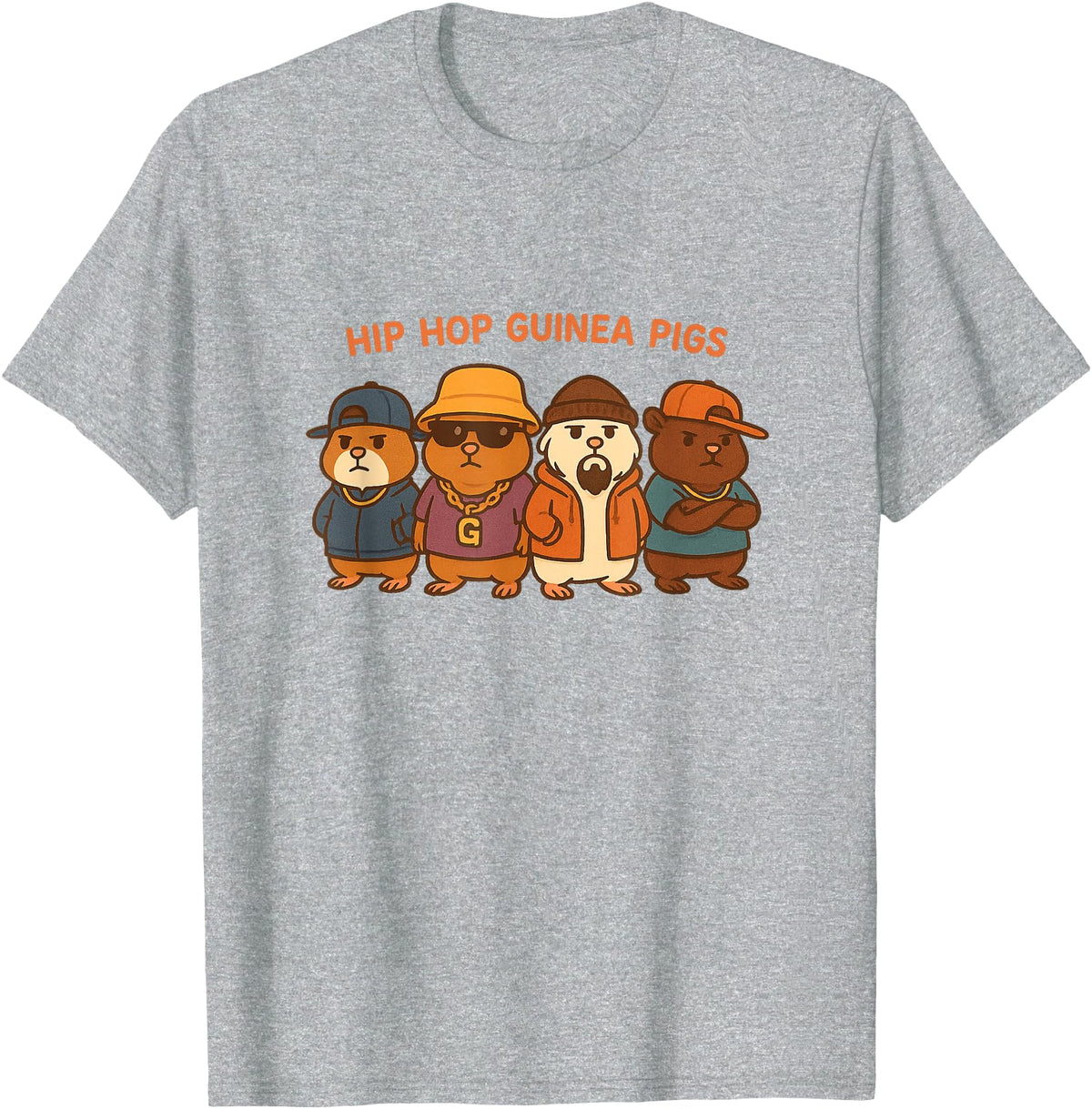 Cute Guinea Pig Gifts and Designs Hip Hop Guinea Pigs T-Shirt - Heather Grey
