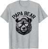 Bear Face Designs Papa Bear Face Grizzly Fathers Day Bear Lover Mens T-Shirt - Heather Grey