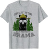 LaLa Designs Only You Can Prevent Drama Llama Forest Camping Smokey T-Shirt - Heather Grey