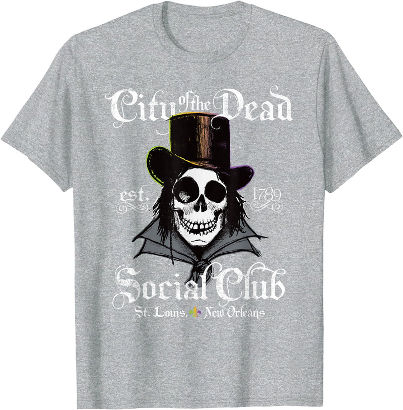 All Hallows Eve Tees by ADS New Orleans Voodoo Doctor Goth Skull Halloween T-Shirt - Heather Grey