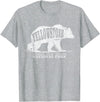 Vintage Yellowstone Retro Tees Tanks Tops Grizzly Bear Yellowstone National Park Est. 1872 T-Shirt - Heather Grey