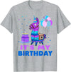 It's My Birthday for Llama Party T-Shirt - Heather Grey
