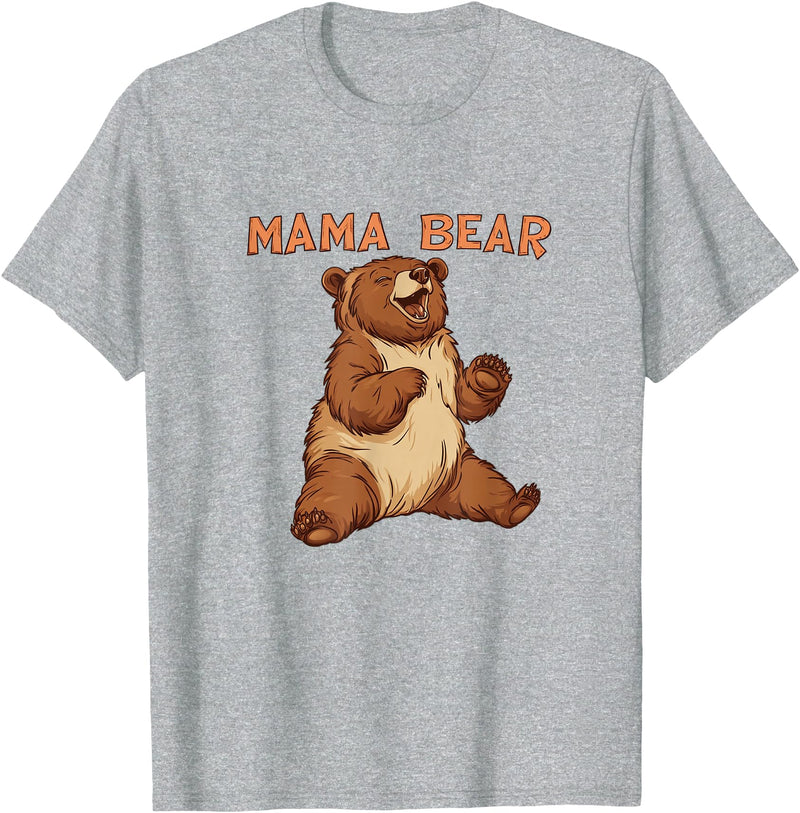 Happy Mama Bear Cool Vibes with Mama Bear Costume T-Shirt - Heather Grey