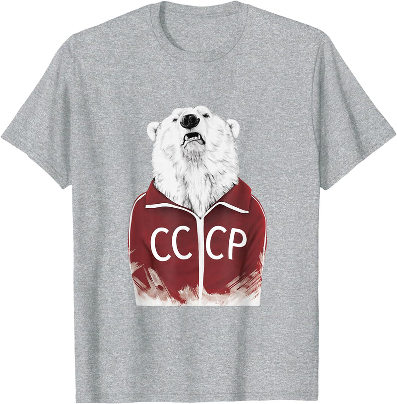 Check out my other RUSSIA T-shirts Russian Bear T-shirt Russia Shirt CCCP Soviet Union USSR Tee T-Shirt - Heather Grey