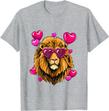 Wowsome! Valentines Day Lion Funny Lion Lover T-Shirt - Heather Grey