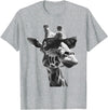 Safari Animal Art Giraffe with Sunglasses Wildlife Safari Giraffe Animal Lover T-Shirt - Heather Grey