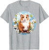 Cool Spring Flowers with Hamster for Season Lovers T-Shirt - Heather Grey