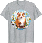 Cool Spring Flowers with Hamster for Season Lovers T-Shirt - Heather Grey