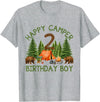 Camping 2nd Birthday Adventure Family Matching Camper 2nd Birthday Boy Forest Bear Camping Adventure Gift T-Shirt - Heather Grey