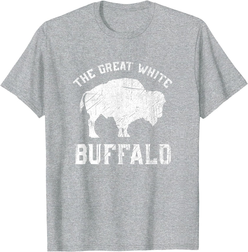 We Are Wildlife The Great White Buffalo T-Shirt Native American Inspired T-Shirt - Heather Grey